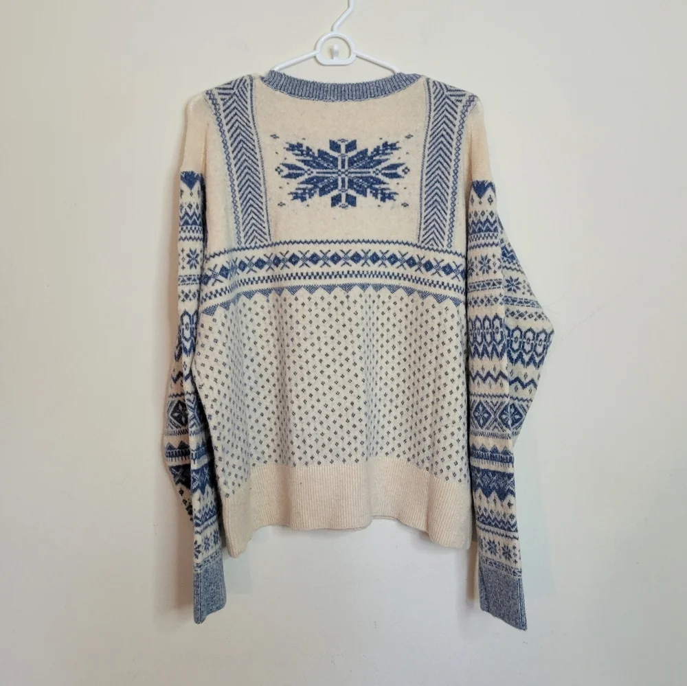 J Crew Fair Isle snowflake crewneck in Supersoft yarn BM232 Large XL - Picture 5 of 11